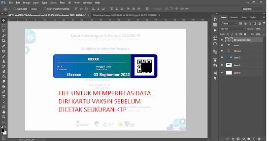 Download Action Edit Kartu Vaksin Agar Jelas Dicetak Seukuran KTP