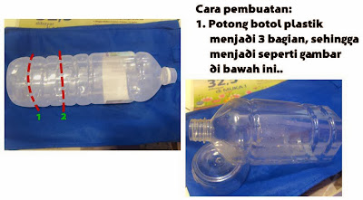 Membuat kerajinan  dari botol  plastik  yang  digunakan untuk 