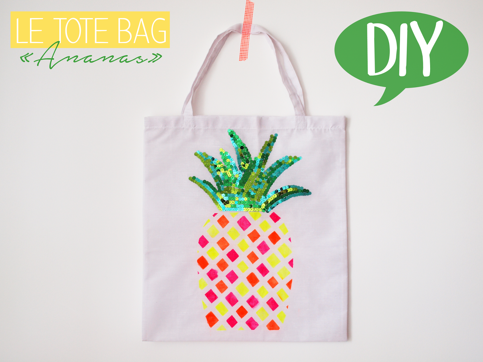 diy tote bag ananas