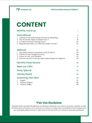 CSS Nearpeer Magazine July 2022 Contents: