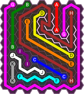 Flow Free Hexes : Pathway  Pack : Level 25 Solution