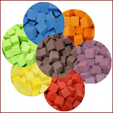 Mousse couleur -  Mini cubes multicolores pour fleurs fraîches,  fleurs séchées ou artificielles