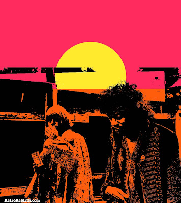 Brian Jones and Jimi Hendrix, Monterey International Pop Festival 1967, Psychedelic, Pop Art, Hippie