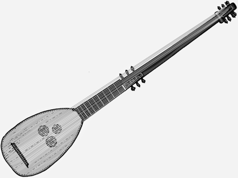 long neck lute. theorbo.