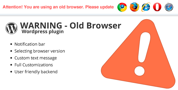 Warning Old Browser - Wordpress plugin - CodeCanyon Item for Sale