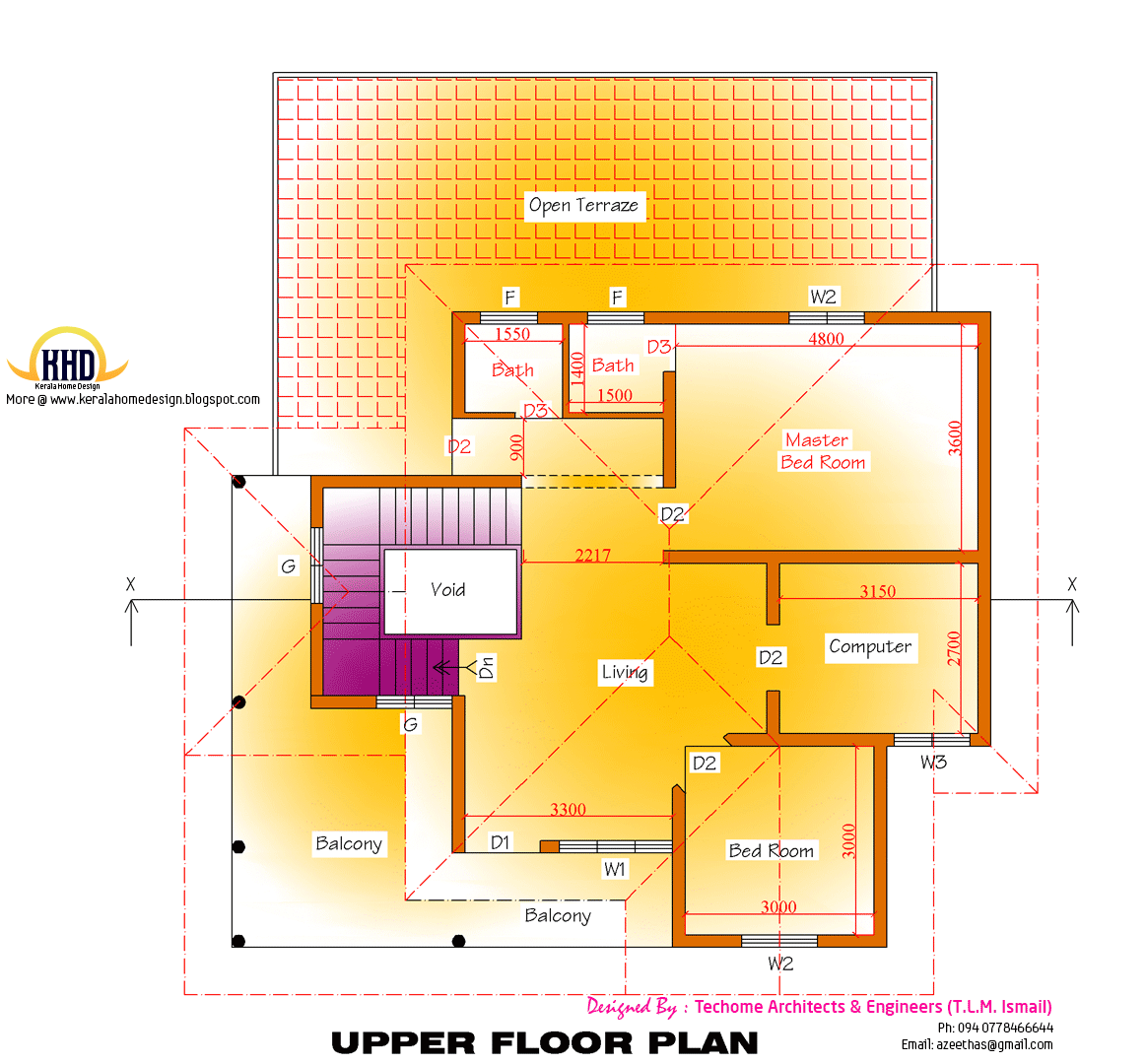 2d elevation and floor plan of 2633 sq.feet  KeRaLa HoMe