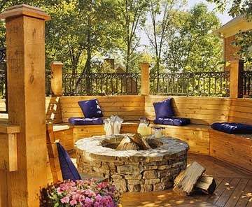 Deck with Fire Pit Designs