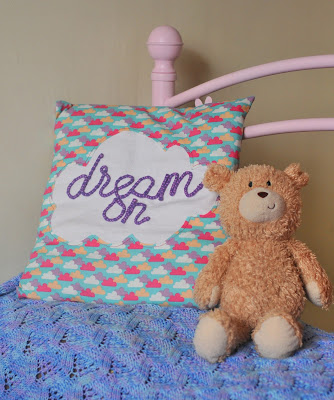 Dream On embroidered pillow