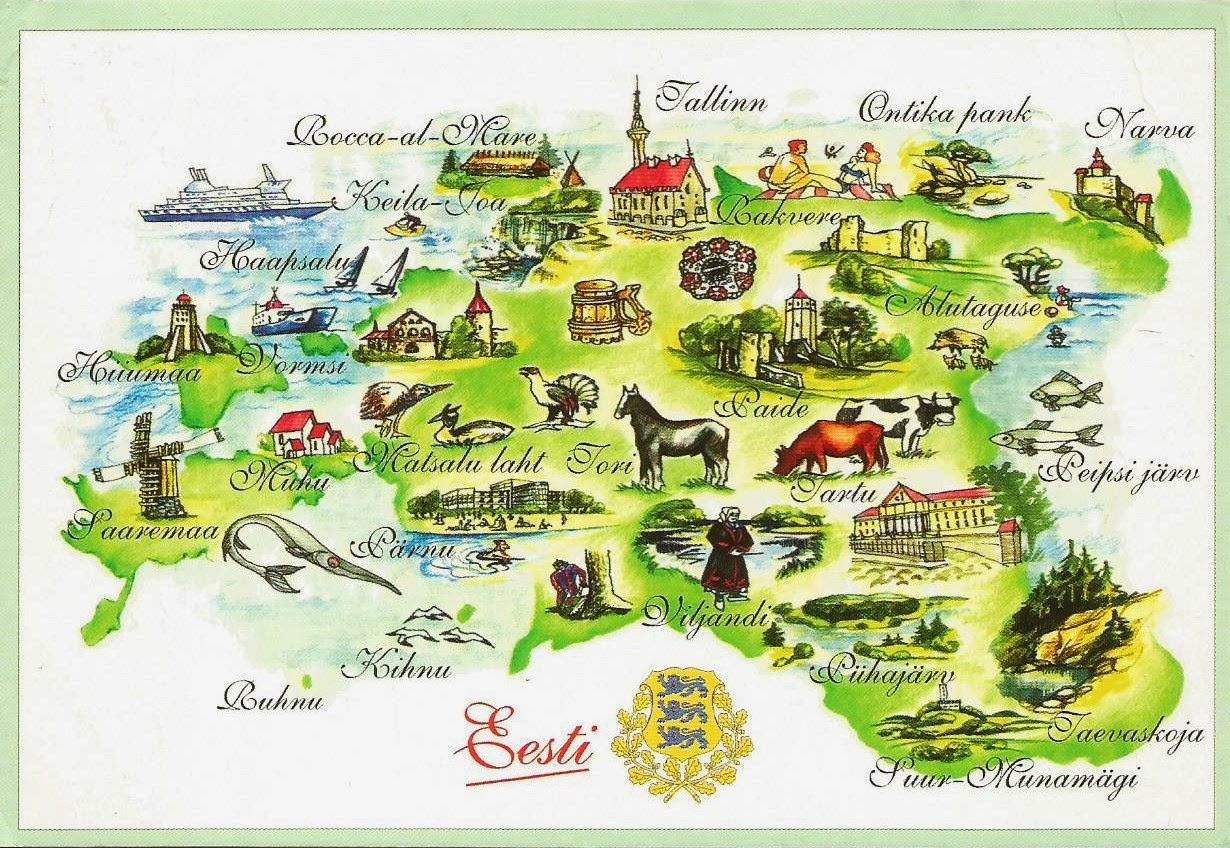 Postcards on My Wall: Map of Estonia