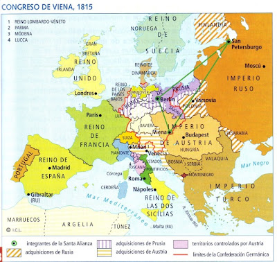 Resultado de imagen de europa de la restauracion 1815 a 1850