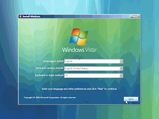 Windows Vista Installation - Language and Keyboard Settings