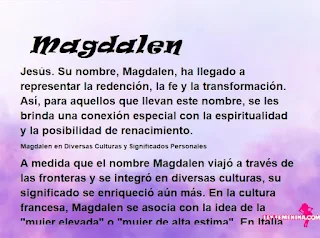 ▷ Significado del nombre Magdalen