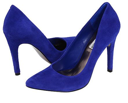 A pair of bright blue pumps