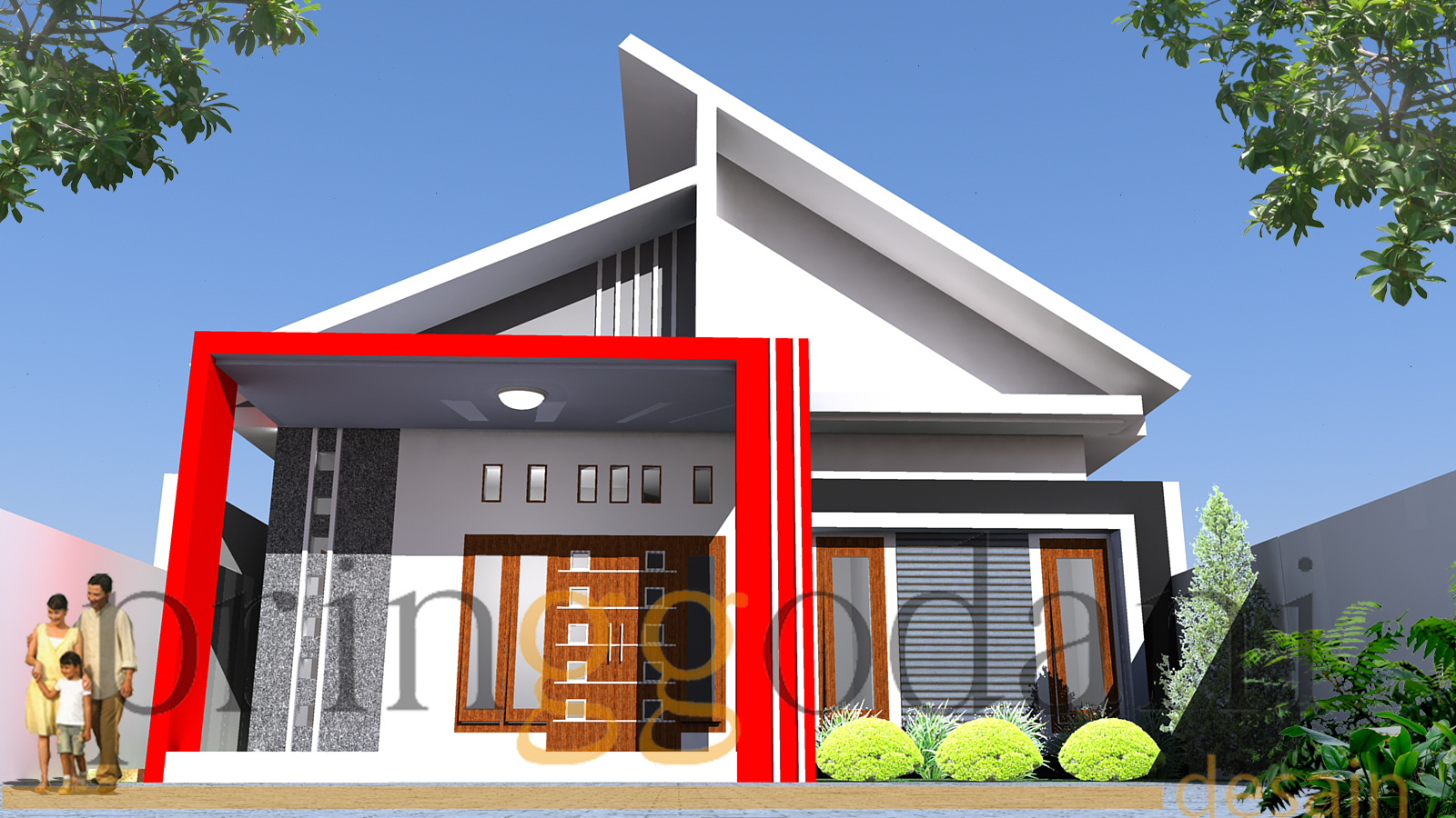 Gambar Rumah Minimalis Warna Merah Wallpaper Dinding