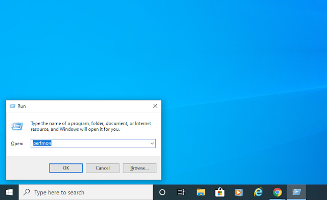 perfmon command in run
