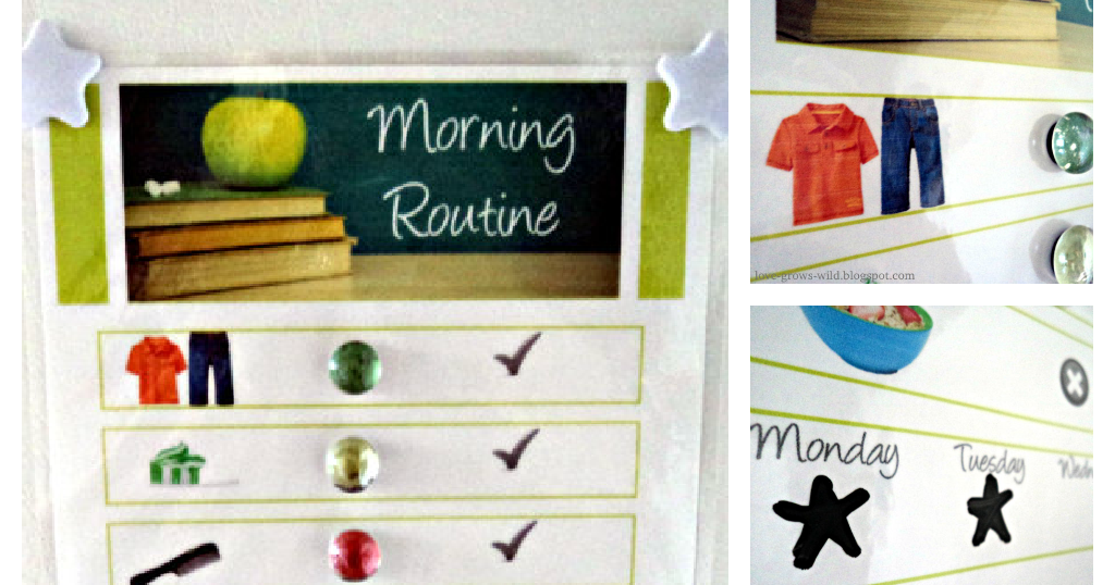 Guest Post at Here Comes The Sun: School Morning Routine Chartcute
