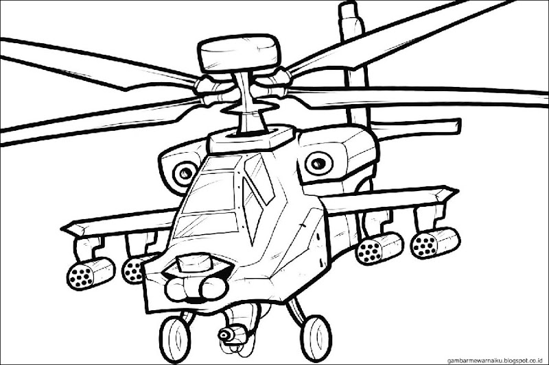 Trend Terpopuler Mewarnai Gambar Helikopter