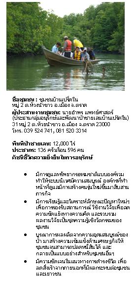 ชุมชนบ้านเปร็ดใน จ.ตราด