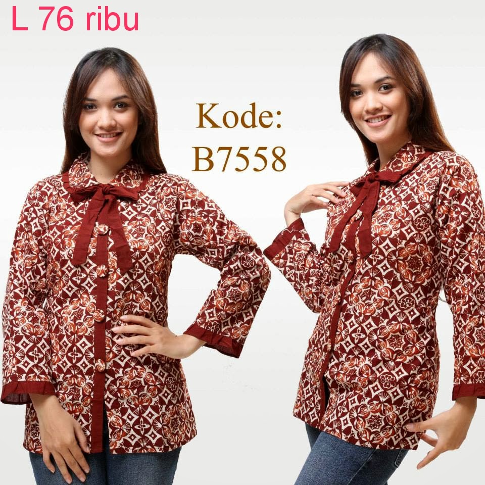  Model  Baju  Atasan  Batik  Wanita Modern Model  Baju  Batik 