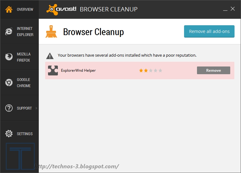 Avast! Browser Cleanup 10.3.2223.101 Restaure su navegador 