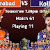 srh vs kkr | kkr vs srh playing 11 | Kkr vs srh | kkr vs srh playing 11 2022 Dream11 Team for Today’s Match