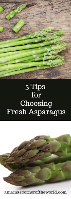 Pinnable image for choosing and using fresh asparagus