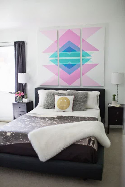 Interesting Trendy Geometric Bedroom Decoration Ideas