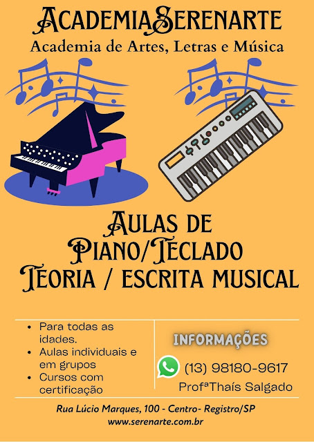 Abertas as Inscrições para o Curso de Música/ Aulas de Piano e de Teclado