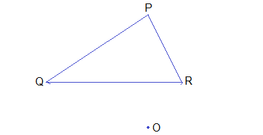 Figure of ΔPQR and centre of enlargement O.