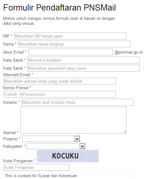 Cara Mendaftar PNSMail