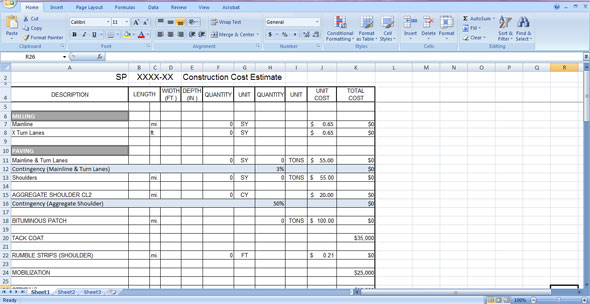 Construction Cost Estimate Template Free Download 