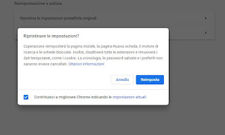 Reimposta Chrome