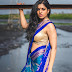 Blue Saree on Curve Model