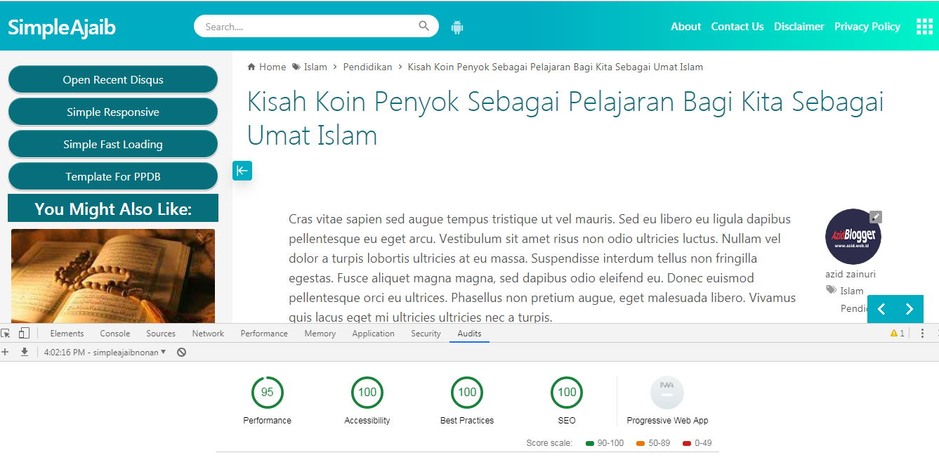 Panduan Lengkap Template Blogger Simple Ajaib Non AMP