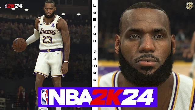 NBA 2K24 LeBron James Cyberface & Realistic Body Update