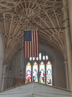 American flag in Bath Abbey