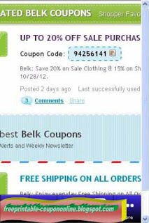 Free Printable Belk Coupons