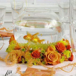 Wedding Decorations, Orange Centerpieces and Flower Arrangements