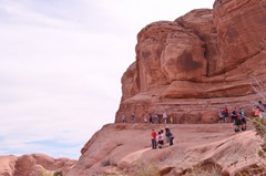 Busy trail Delicate Arches NP