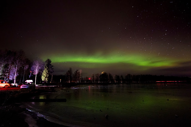 Aurora boreale vicino all'Apukka resort-Rovaniemi