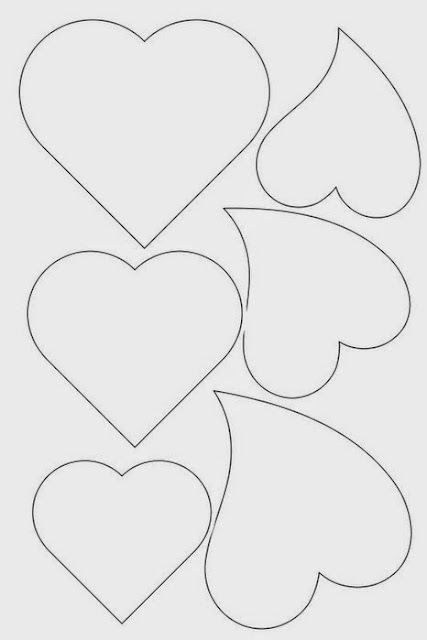 Heart Shapped Templates for Labels or Toppers.