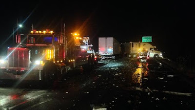 fresno two big rigs accident southbound highway 99 onions jensen avenue