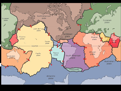 The African plate, shown in pinkish-orange. 