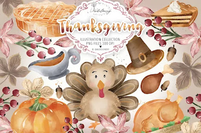 Watercolor Thanksgiving design