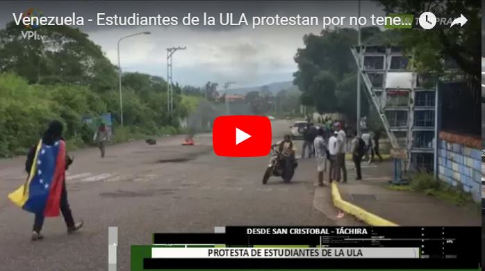 Estudiantes de la ULA salieron a manifestar y quemar cauchos por falta de recursos para los comedores