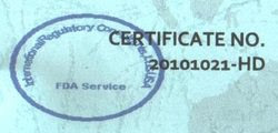 USFDA CERTIFICATE