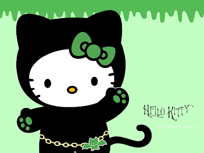 cute hello kitty wallpaper. Hello Kitty-Green Wallpeper
