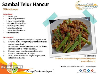 menu berbuka puasa dan sahur simple sambal telur