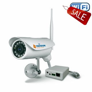 TriVision NC-316W Wired Wireless Weatherproof Home Seurity Camera Oudoor, Install in 3 Steps with Free iPhone, iPad and Android apps. 15m Night Vision, Motion Sensor, SD card DVR expandable to 64Gb, and more.