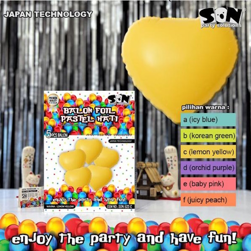 Balon Foil Hati Pastel 5 Pcs (SON 522)